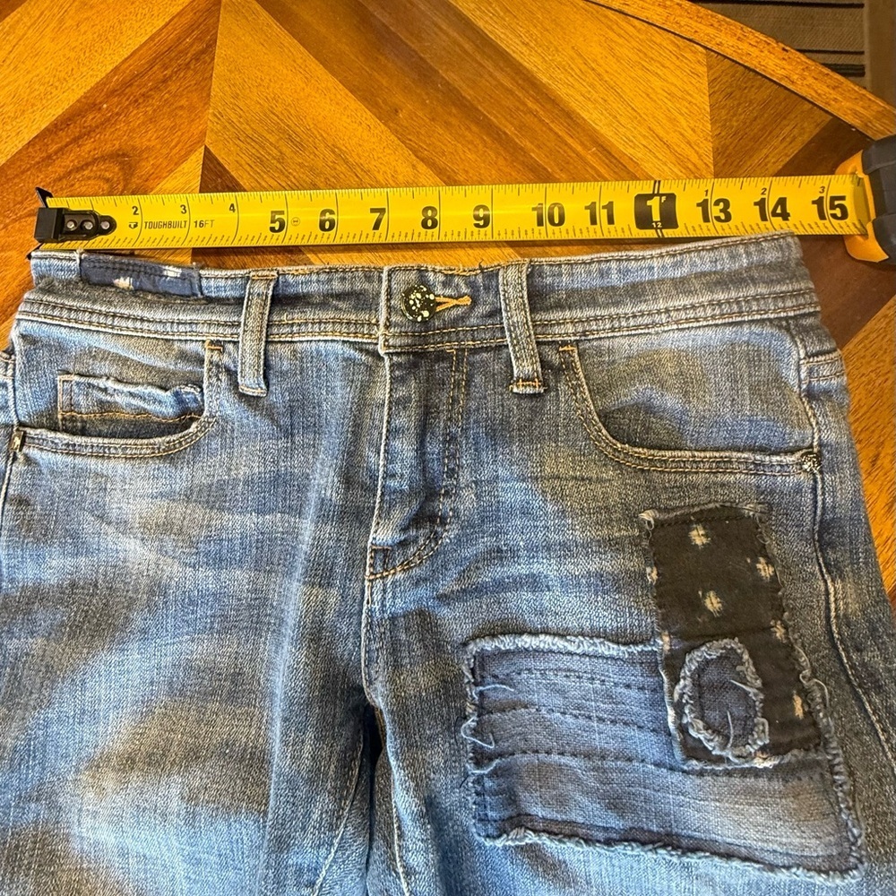 Pilcro and the Letterpress Patchwork Straight Leg Jeans - Blue and Black - Picture 5 of 9